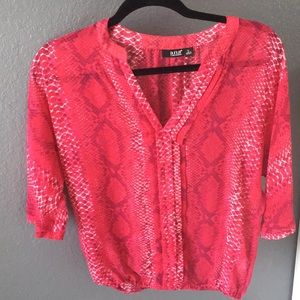 Pink snakeskin patterned blouse-S